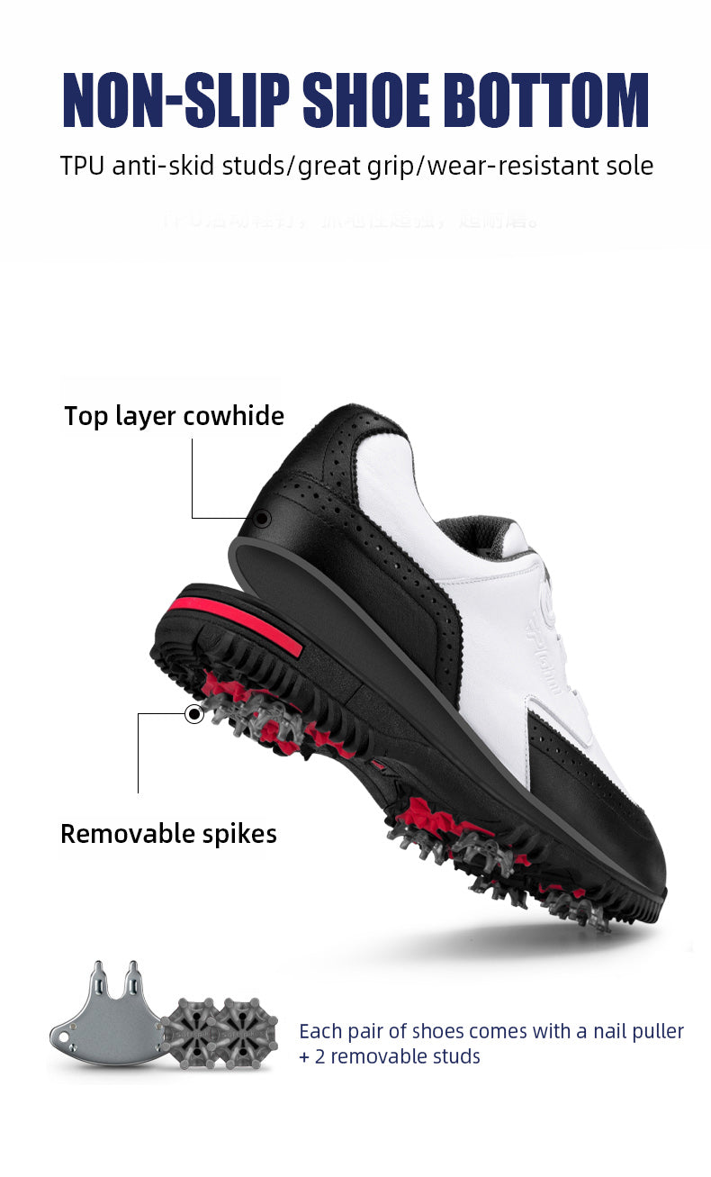 PGM XZ240 genuine leather sport shoes de golf shoes vintage activity spike men waterproof golf shoes