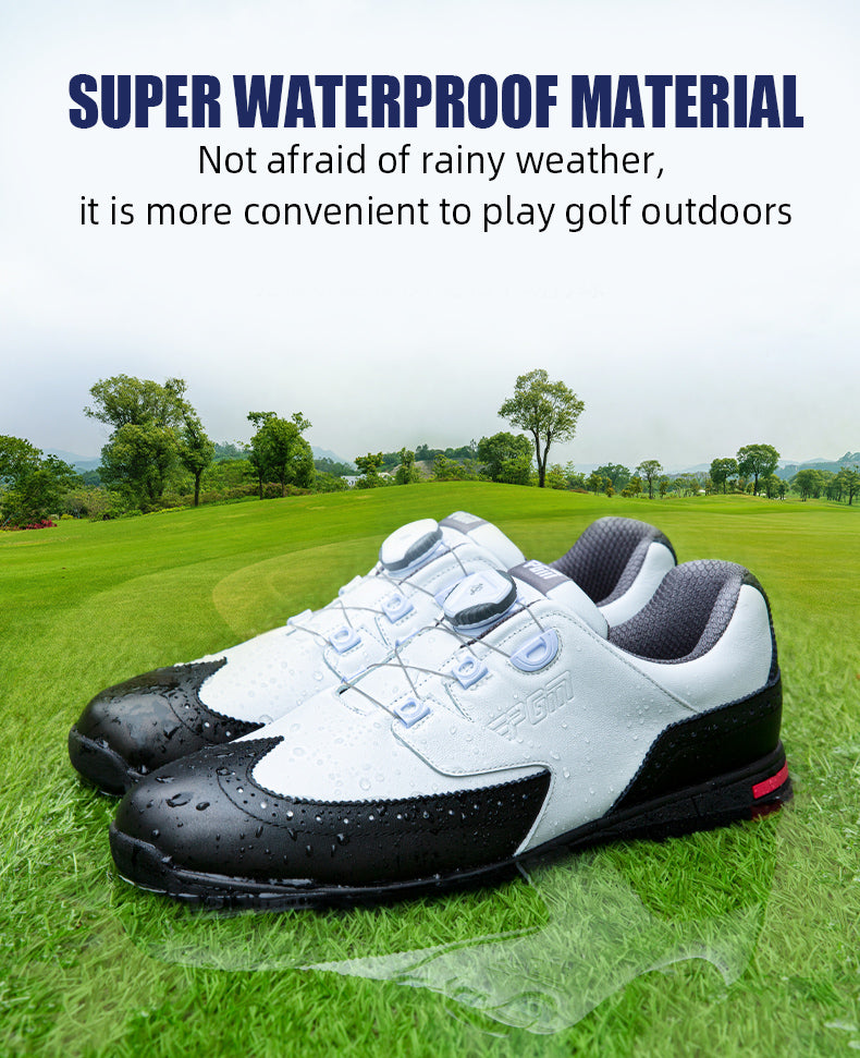 PGM XZ240 genuine leather sport shoes de golf shoes vintage activity spike men waterproof golf shoes