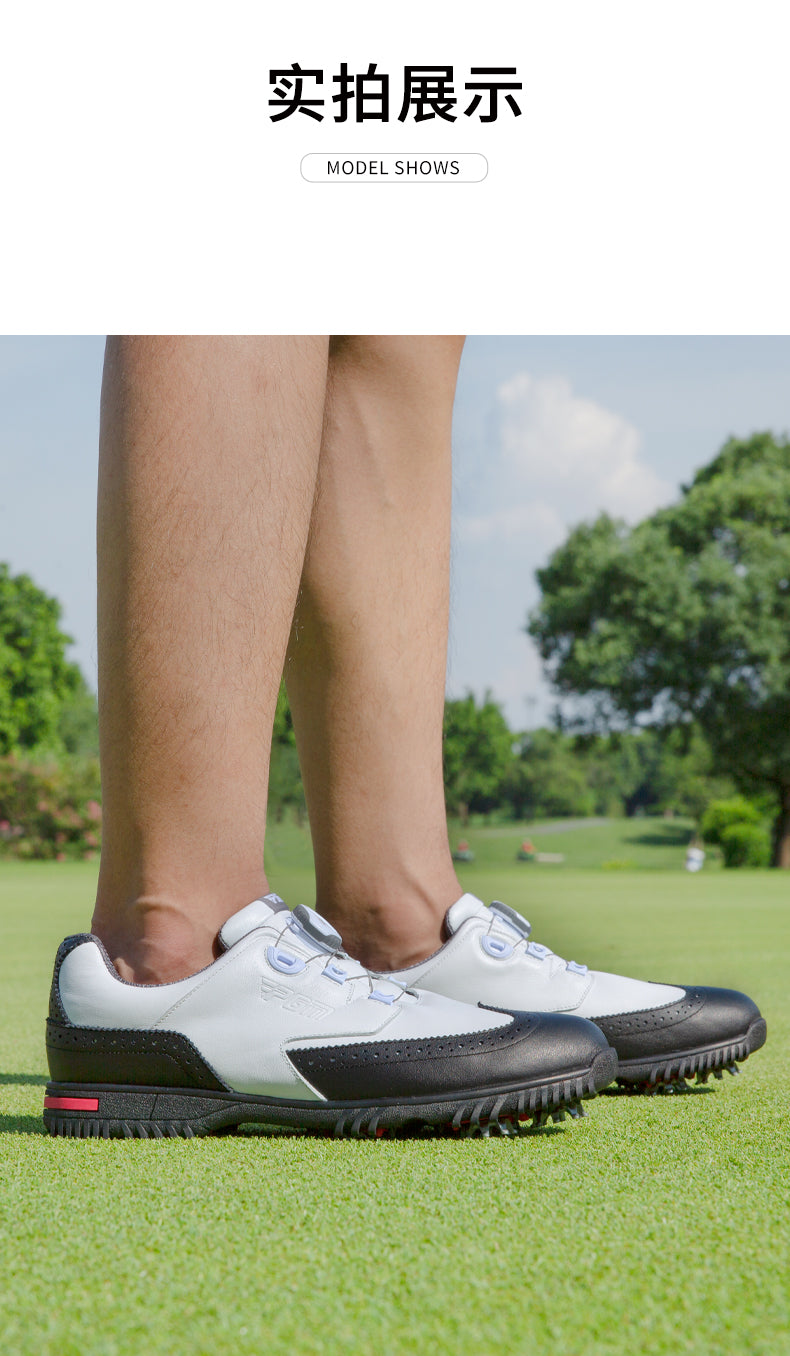 PGM XZ240 genuine leather sport shoes de golf shoes vintage activity spike men waterproof golf shoes