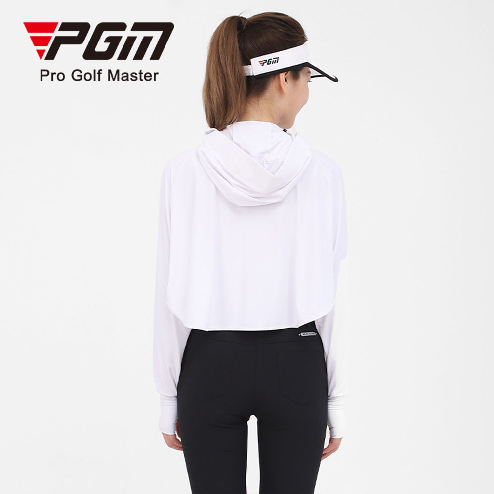 Golf Sun Protection Clothes, Lightweight Summer Face Mask Shield, Sunshade Sports Shawl with UPF40+ Zippered Jacket