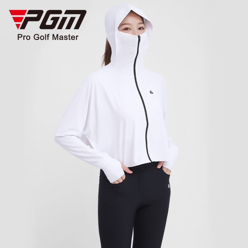 Golf Sun Protection Clothes, Lightweight Summer Face Mask Shield, Sunshade Sports Shawl with UPF40+ Zippered Jacket