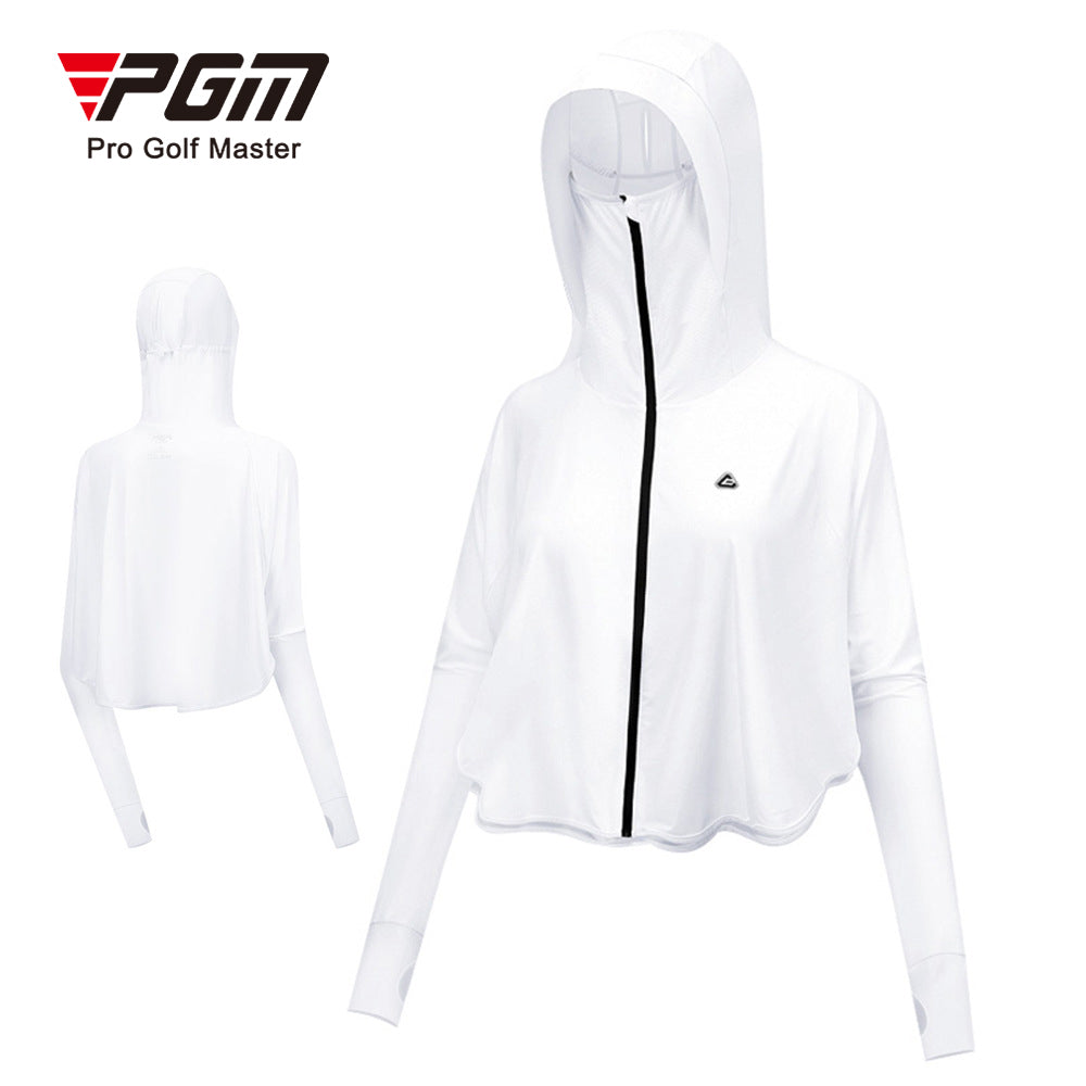 Golf Sun Protection Clothes, Lightweight Summer Face Mask Shield, Sunshade Sports Shawl with UPF40+ Zippered Jacket