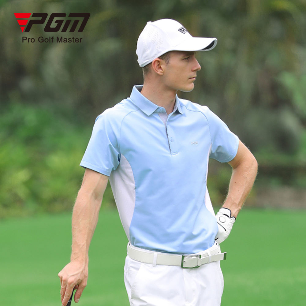 PGM YF399 mens blank logo golf polos shirts breathable golf polo shirt