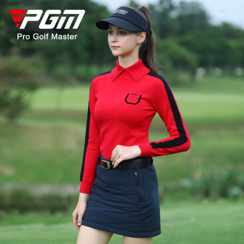 PGM YF424 custom golf polo shirts ladies high quality warm long sleeve causal golf polo for women