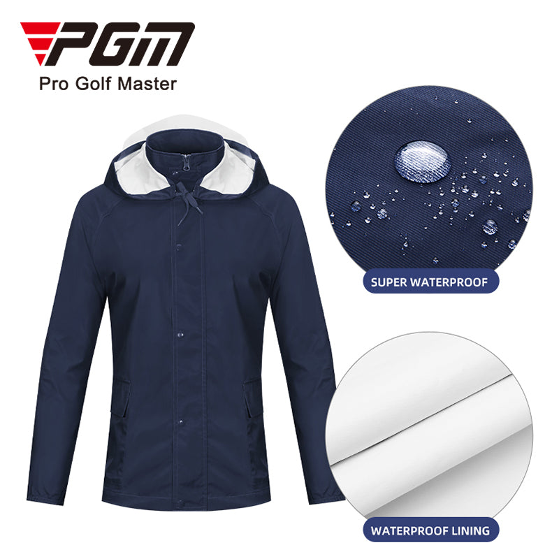 PGM YF481 women golf raincoat waterproof side zipper storage hooded golf raincoat