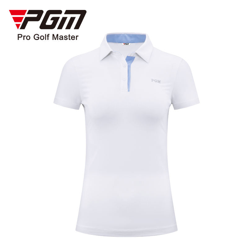 PGM YF486 modern polo golf t shirts womens short sleeve golf polo shirt white golf polo