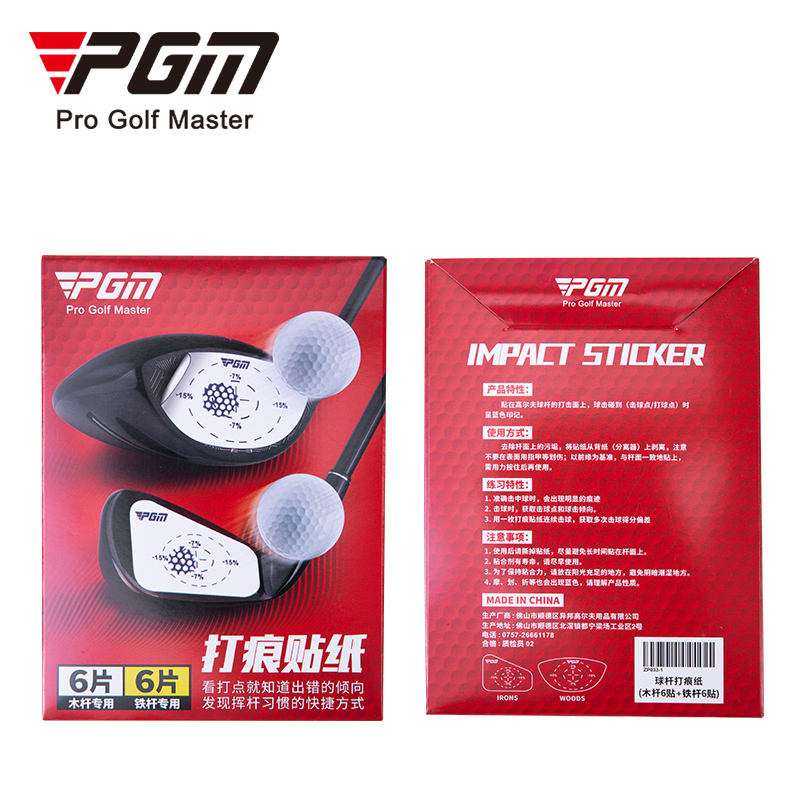 Golf Club Impact Tape, Golf Ball Marking Test Paper, 12 Sheets of Wood/Iron Club Hitting Stickers.