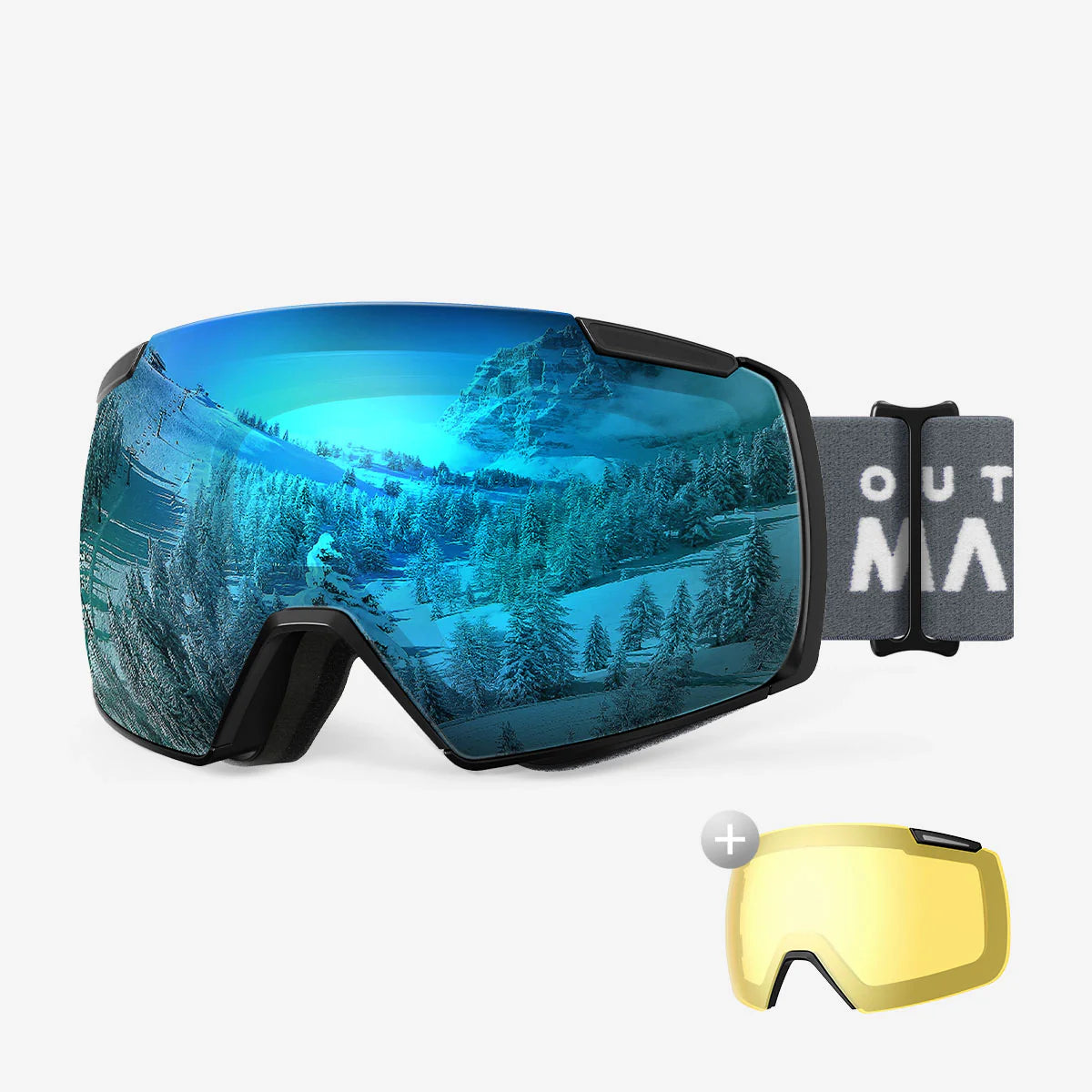 HERON Ski Goggles+Yellow Lens